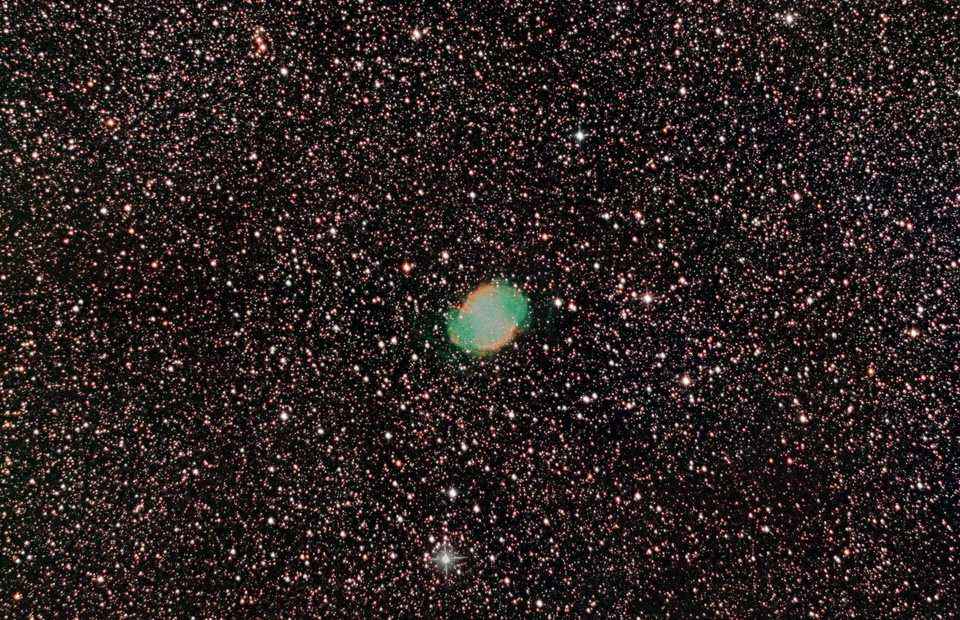 Dumbell Nebula: astrophotograph by Pete Lawrence