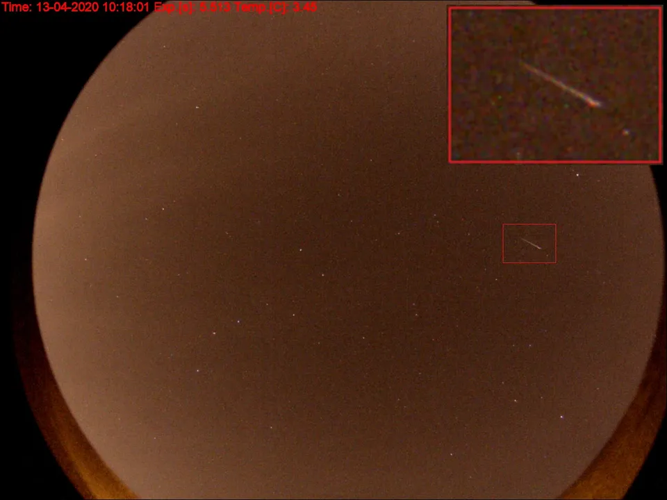 Meteor - 2020-04-13: astrophotograph by Pete Lawrence