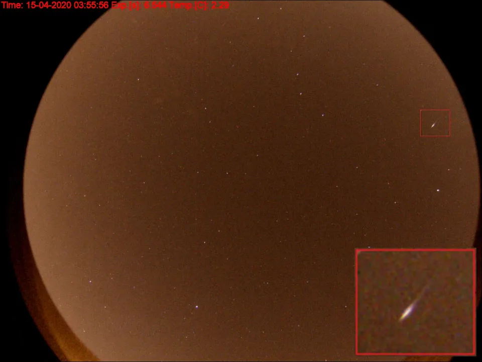 Meteor - 2020-04-15: astrophotograph by Pete Lawrence
