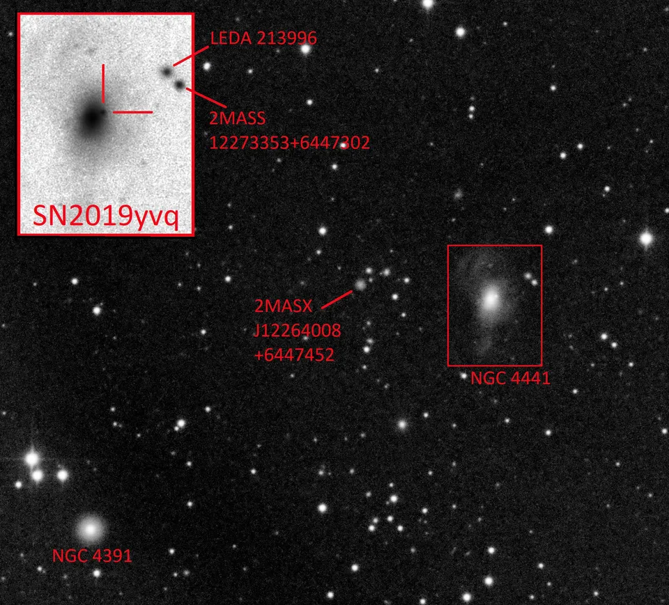 SN2019yvq: astrophotograph by Pete Lawrence
