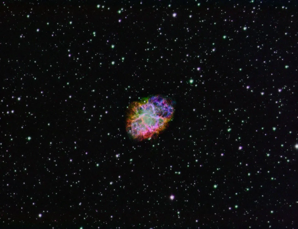 The Crab Nebula (HOS): astrophotograph by Pete Lawrence