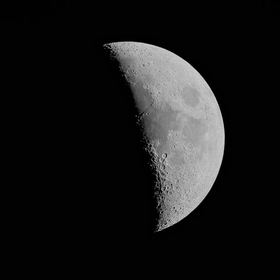 The Moon (41% Illumination): astrophotograph by Pete Lawrence