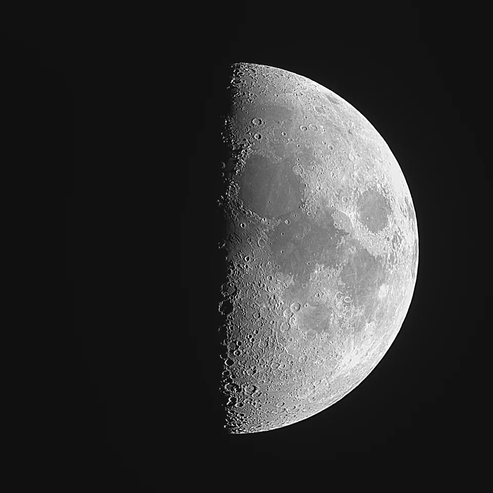 The Moon (51% Illumination): astrophotograph by Pete Lawrence