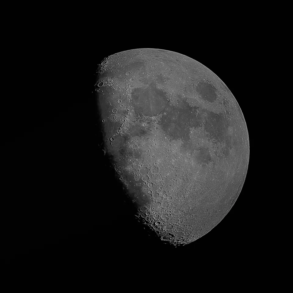 The Moon (70% Illumination): astrophotograph by Pete Lawrence